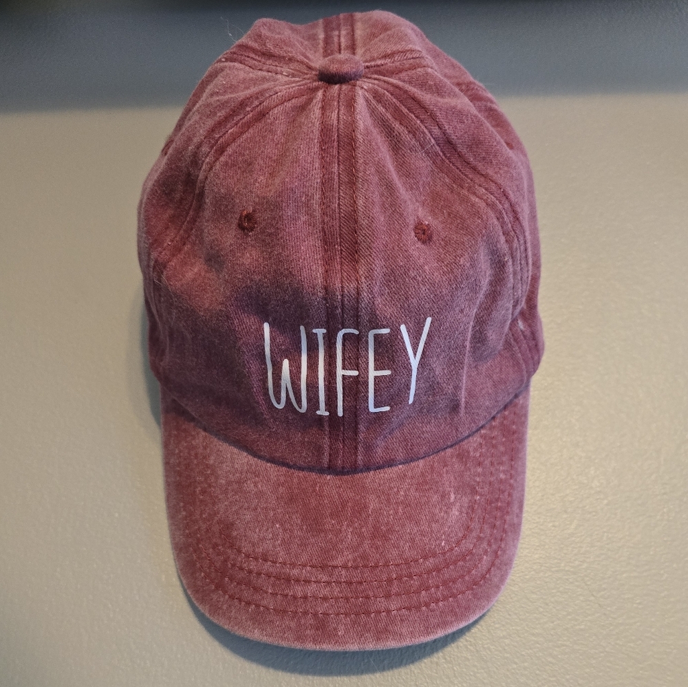 Embroidered Maroon 'Wifey' Cap